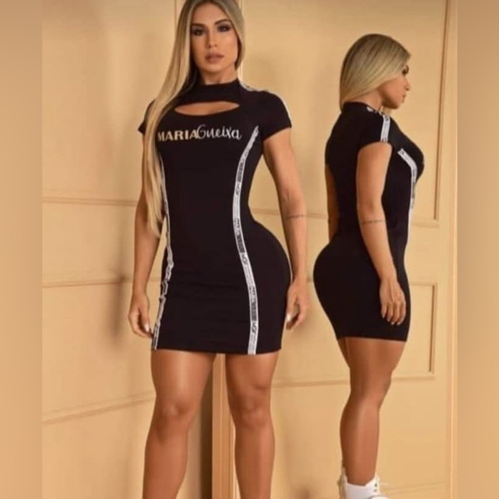 Black and White Mini Bodycon Glamour Sport Dress